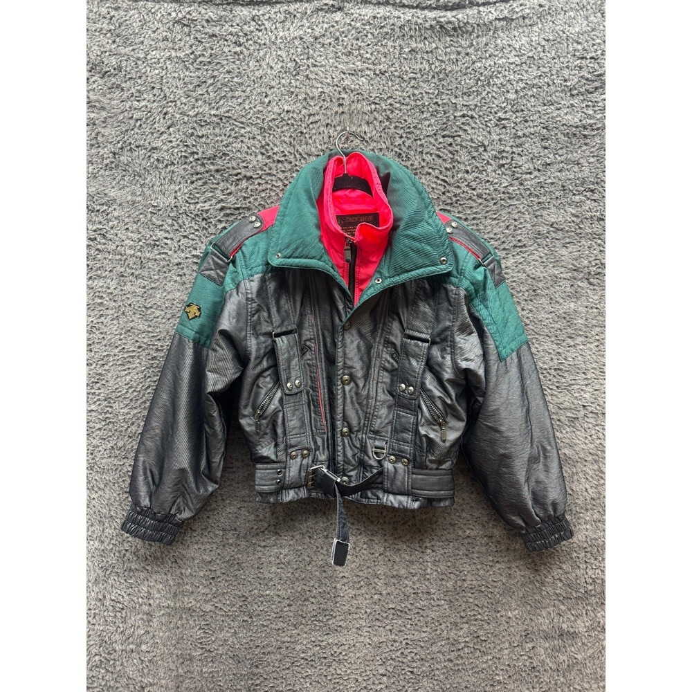 Vintage 90s Rare Descente Solar Insulated Ski Jacket Black Mens Size XXS US